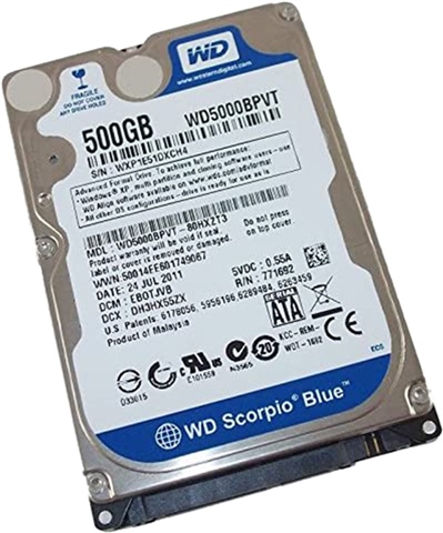 Image of WD Scorpio Blue 500GB 2.5 5400rpm SATA HDD Used